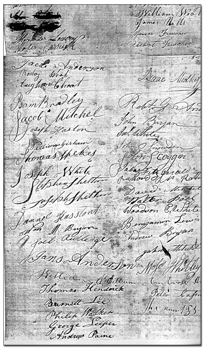 1806 White County Petition Page With Daniel's Name