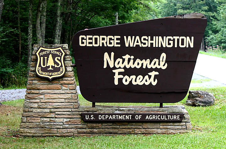 George Wasshington National Forest sign