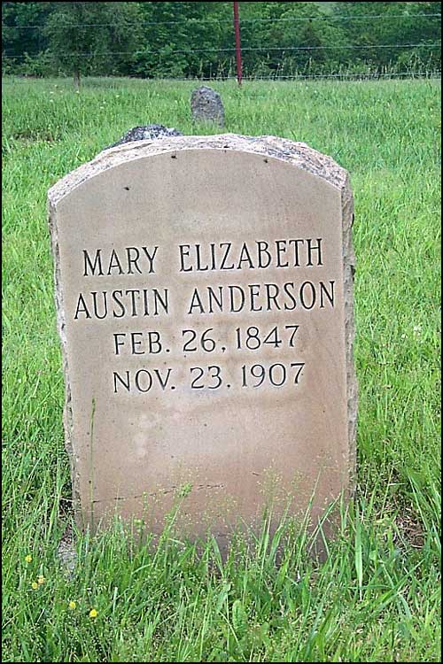 Mary Elizabeth (Austin) Anderson Grave - Austin Cemetery