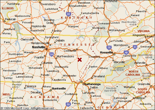 Directions to the Big Fork Cemetery - in Cummingsville of Van Buren Cty, TN