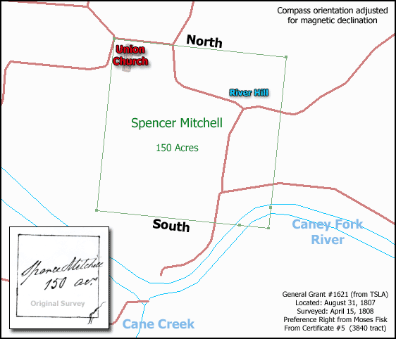 Spencer Mitchell TN Land Grant #1621