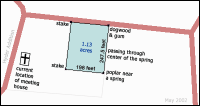 1811 Union Meeting House Deed on Current Map