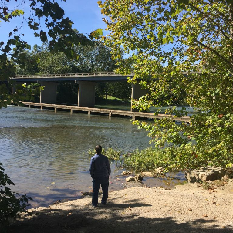 Old "low water" Bixler Ferry Bridge - across river from Hiestand-Strickler place