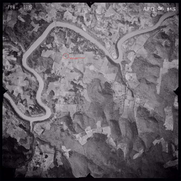1939 Aerial View of Cummingsville area of northern Van Buren County, TN