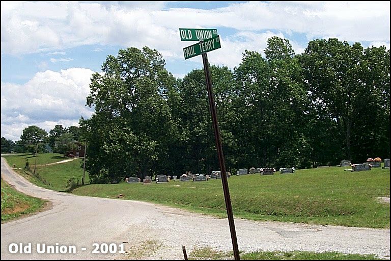 Old Union and Paul Terry Road - entrance to church