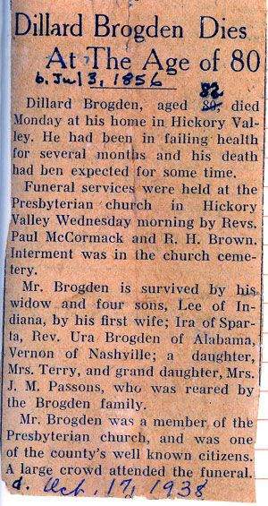 H.D. Brogden Obit