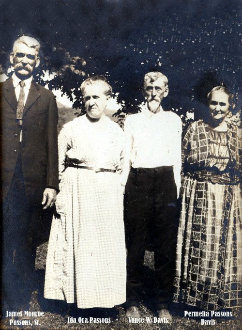 James Monroe (Sr.) & Ida Ora Passons and Vance W. & Permelia Passons Davis