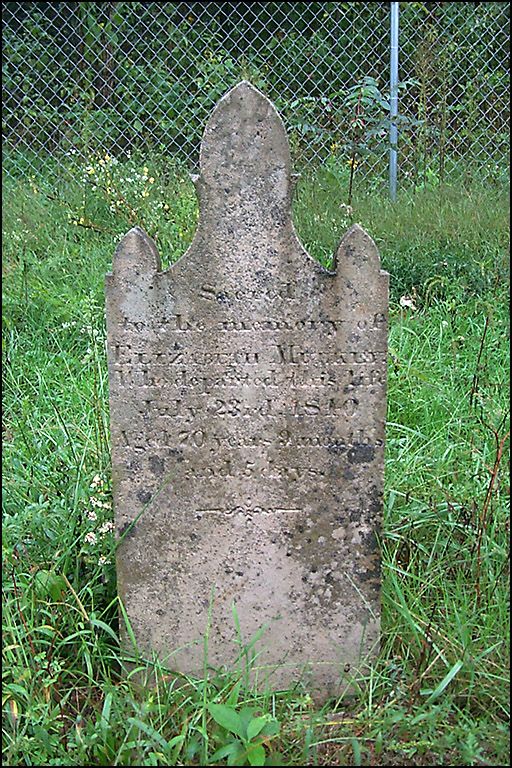 Mrs. John (Elizabeth) Mulkey grave - on property Mulkeys owned