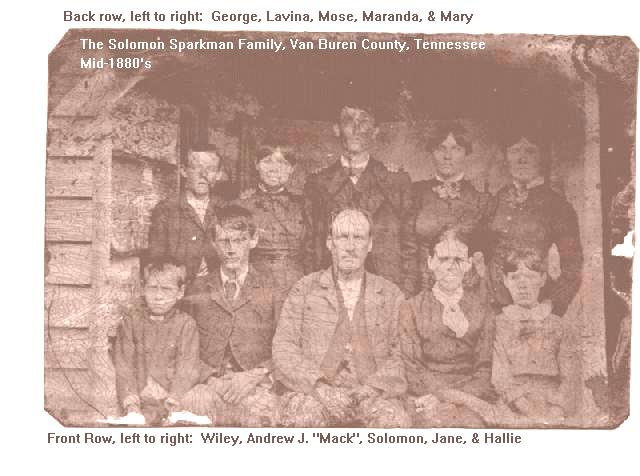 Solomon Sparkman family - mid-1880s
