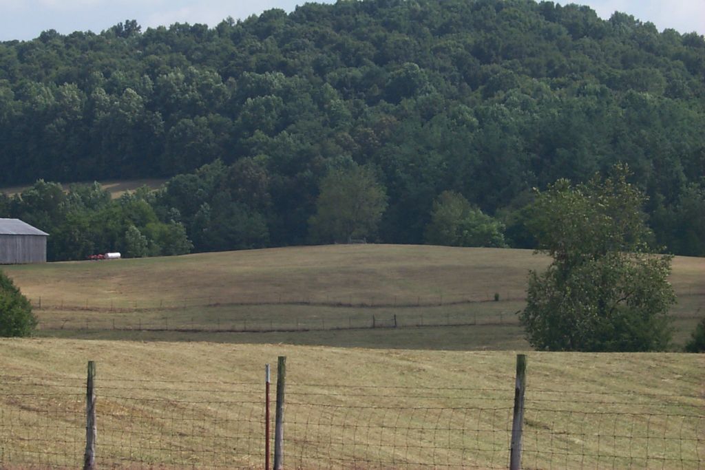 Cemetery in middle of picture, seen from Cane Creek - Cummingsville Road (Route 285).